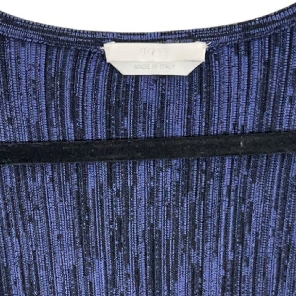 Hugo Boss Long Ribbed Cardigan Blue Size Medium Pre-Loved - Picture 3 of 6